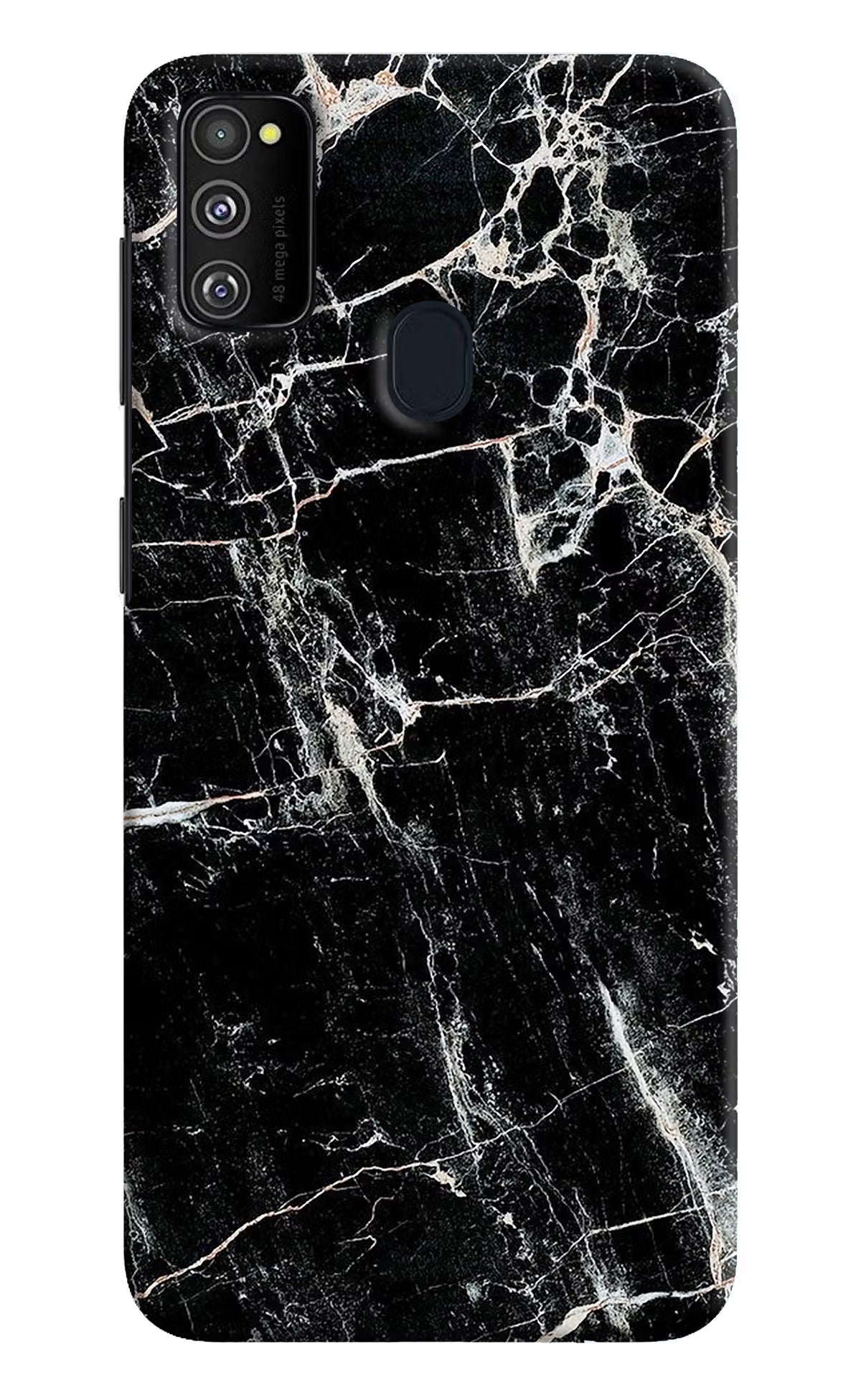 Black Marble Texture Samsung M21 2020 Hard Case Back Cover by Casekaro
