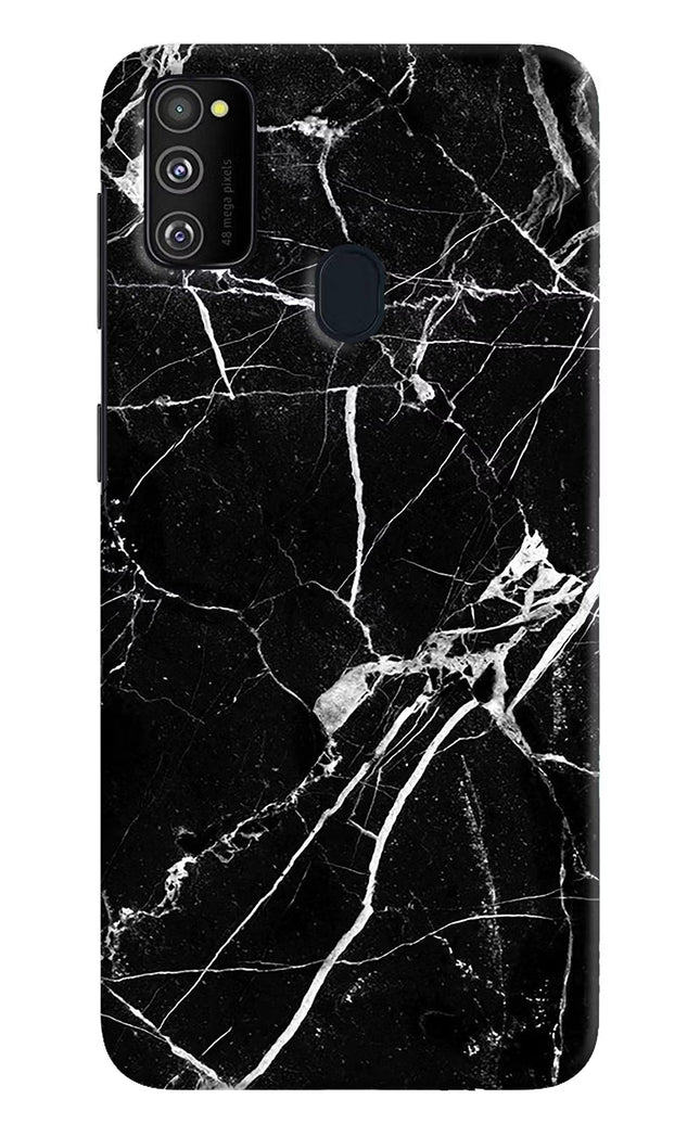 Black Marble Pattern Samsung M21 2020 Hard Case Back Cover by Casekaro