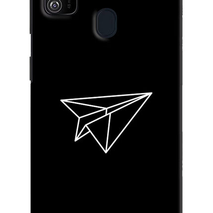 Paper Plane White Samsung M21 2020 Hard Case Back Cover by Casekaro