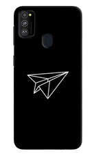 Paper Plane White Samsung M21 2020 Hard Case Back Cover by Casekaro