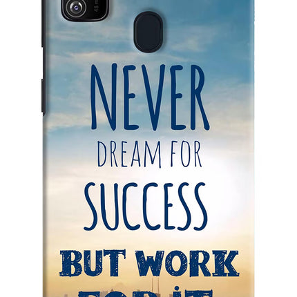 Never Dream For Success But Work For It Samsung M21 2020 Hard Case Back Cover by Casekaro