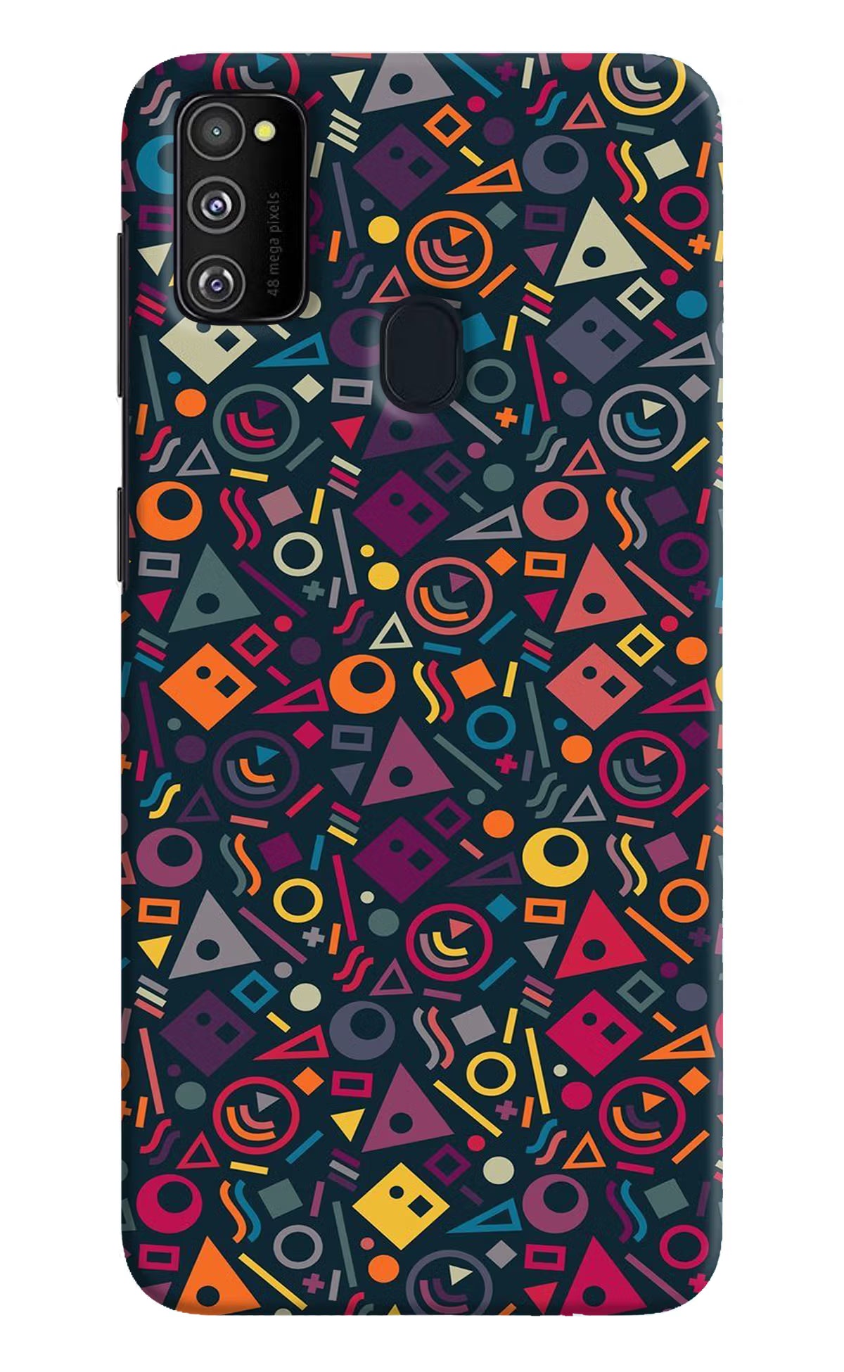 Geometric Abstract Samsung M21 2020 Hard Case Back Cover by Casekaro