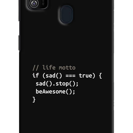 Life Motto Code Samsung M21 2020 Hard Case Back Cover by Casekaro