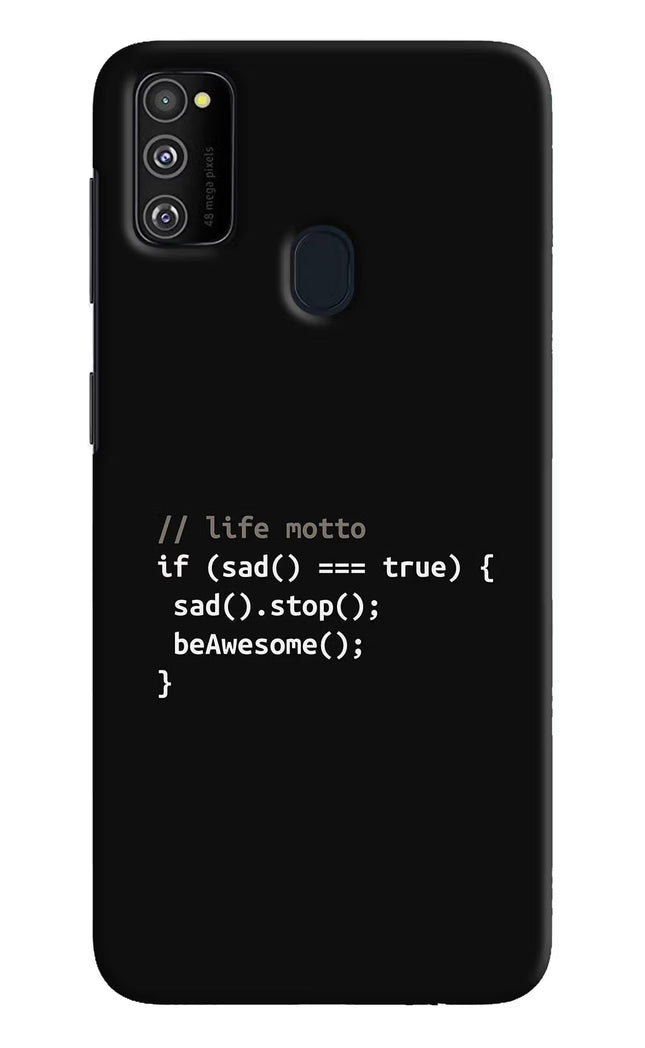 Life Motto Code Samsung M21 2020 Hard Case Back Cover by Casekaro