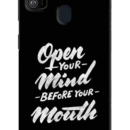 Open Your Mind Before Your Mouth Samsung M21 2020 Hard Case Back Cover by Casekaro