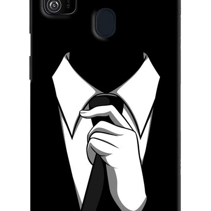 Black Tie Samsung M21 2020 Hard Case Back Cover by Casekaro