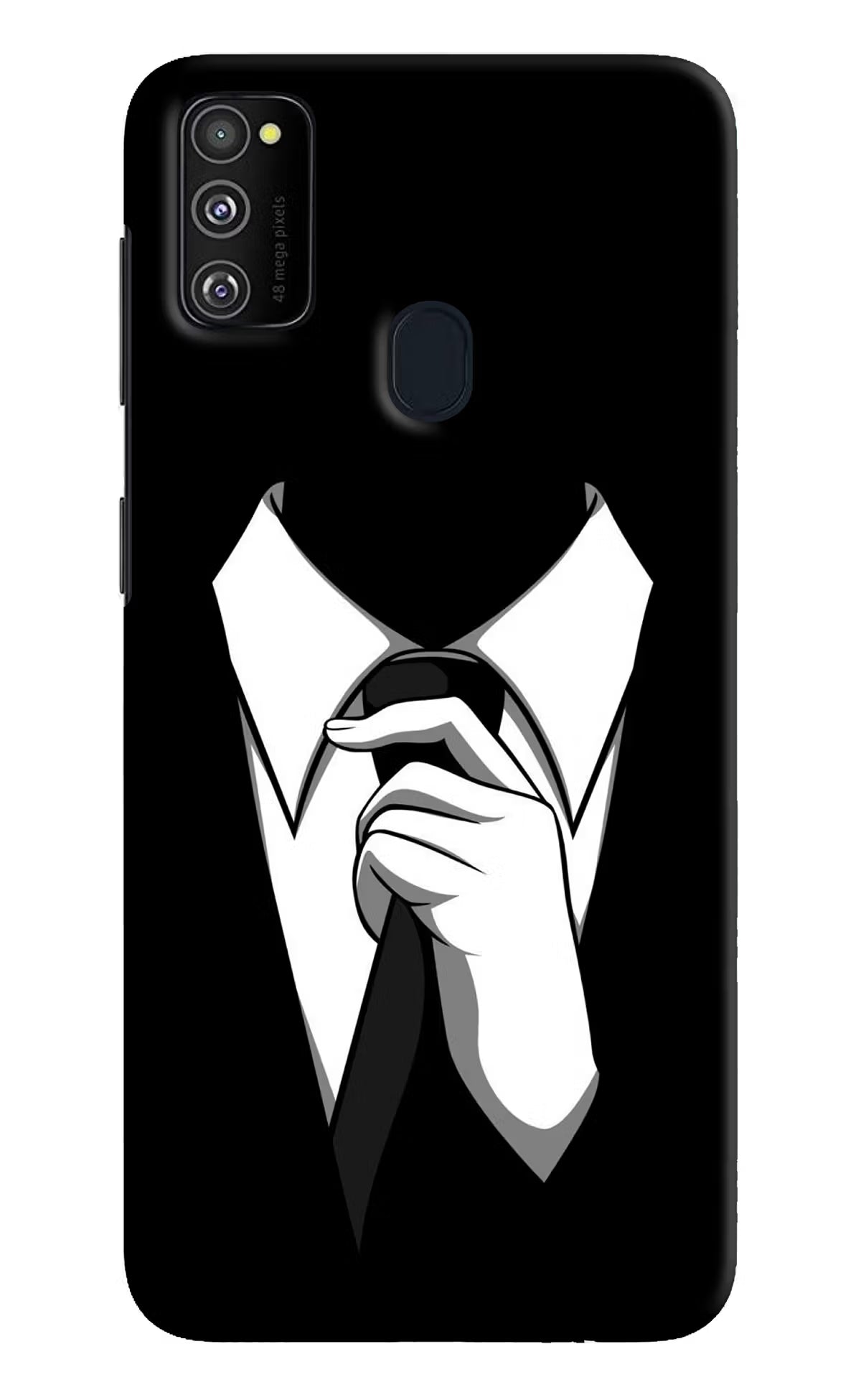 Black Tie Samsung M21 2020 Hard Case Back Cover by Casekaro