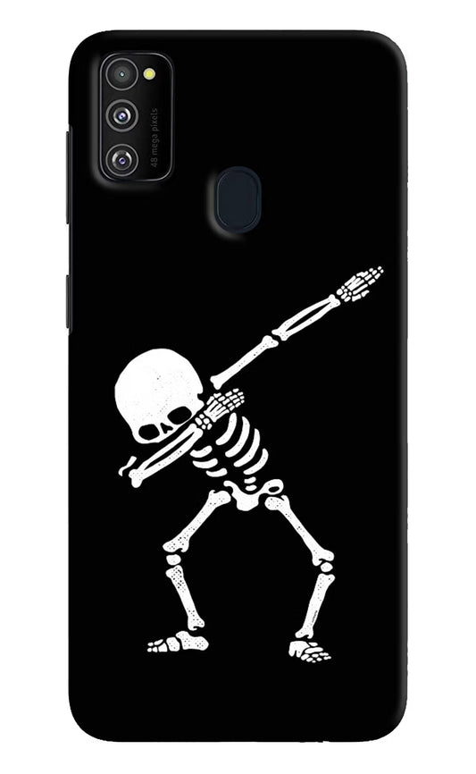 Dabbing Skeleton Art Samsung M21 2020 Hard Case Back Cover by Casekaro
