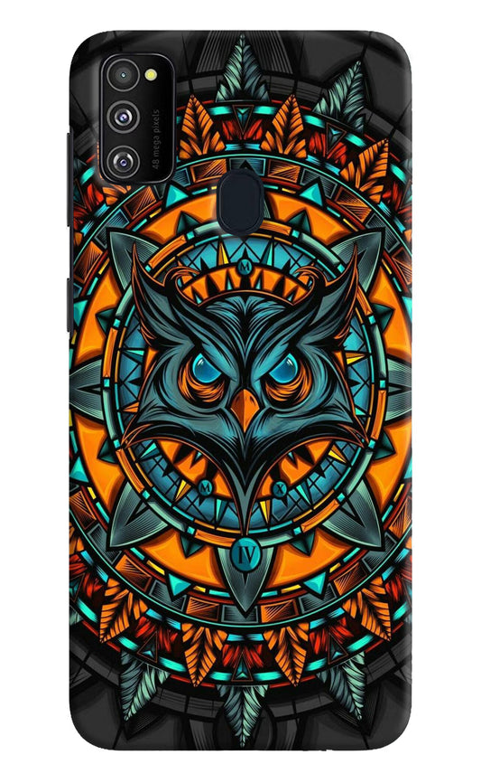 Angry Owl Art Samsung M21 2020 Hard Case Back Cover by Casekaro