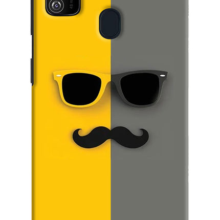 Sunglasses with Mustache Samsung M21 2020 Hard Case Back Cover by Casekaro