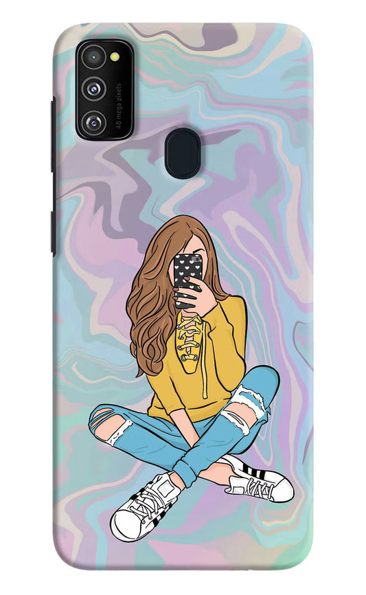 Selfie Girl Samsung M21 2020 Hard Case Back Cover by Casekaro