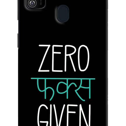 Zero Fucks Given Samsung M21 2020 Hard Case Back Cover by Casekaro