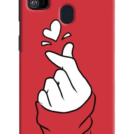 Korean Love Sign Samsung M21 2020 Hard Case Back Cover by Casekaro
