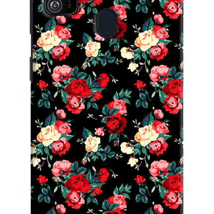 Rose Pattern Samsung M21 2020 Hard Case Back Cover by Casekaro