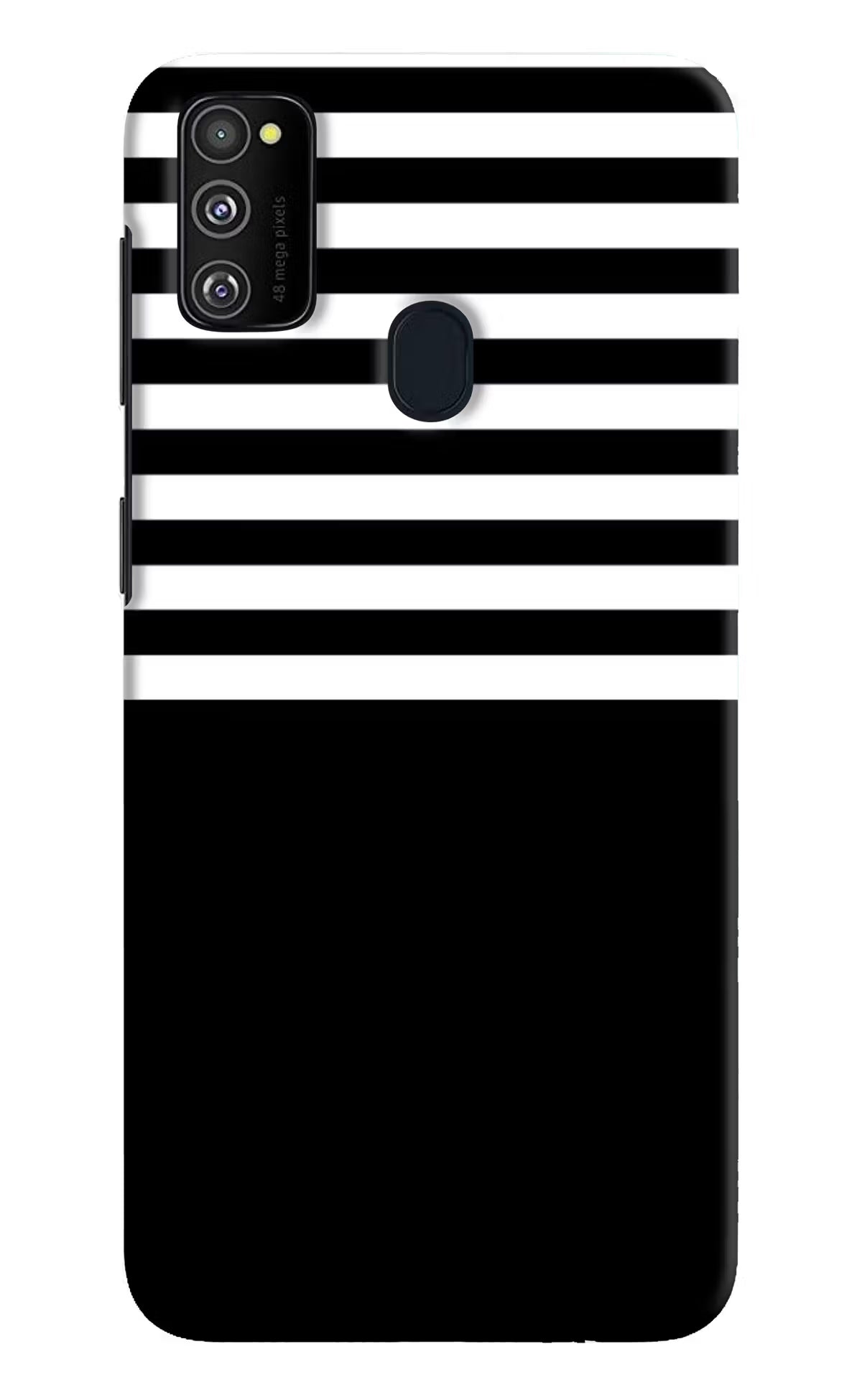 Black and White Print Samsung M21 2020 Hard Case Back Cover by Casekaro