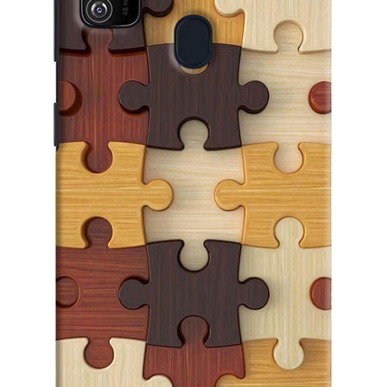 Wooden Puzzle Samsung M21 2020 Hard Case Back Cover by Casekaro