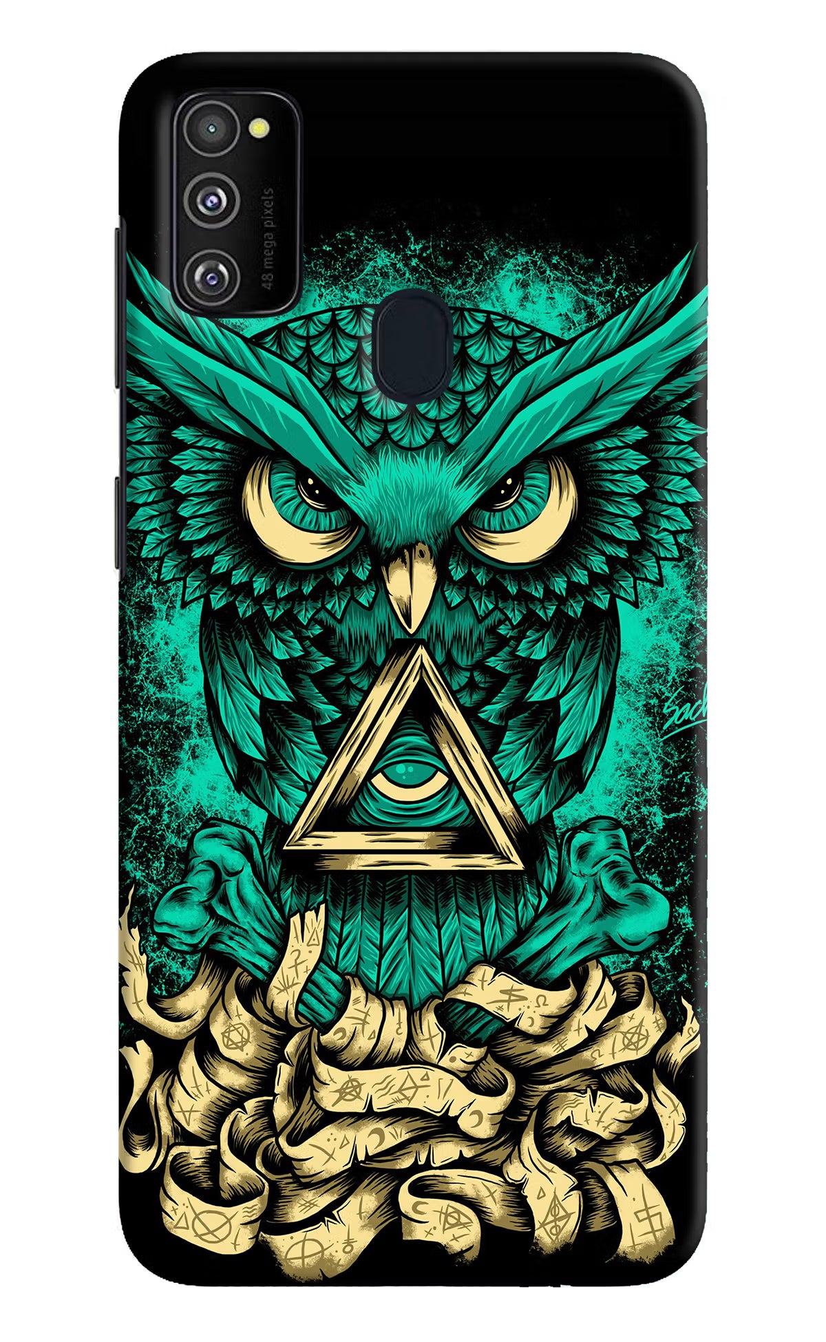 Green Owl Samsung M21 2020 Hard Case Back Cover by Casekaro