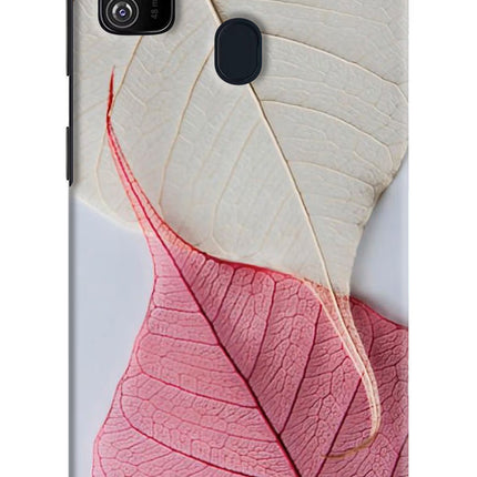 White Pink Leaf Samsung M21 2020 Hard Case Back Cover by Casekaro