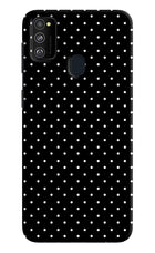 White Dots Samsung M21 2020 Hard Case Back Cover by Casekaro