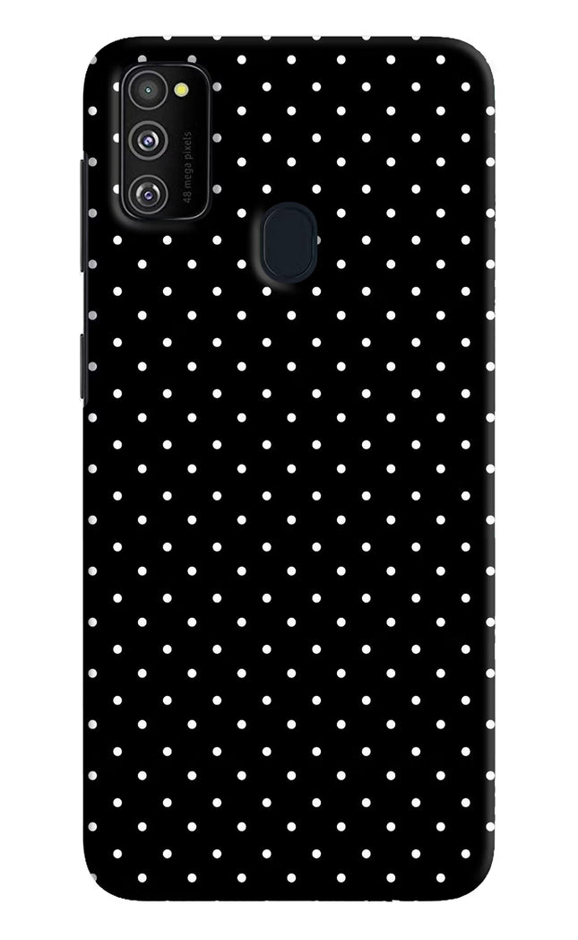 White Dots Samsung M21 2020 Hard Case Back Cover by Casekaro