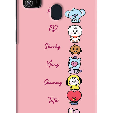 BTS names Samsung M21 2020 Hard Case Back Cover by Casekaro