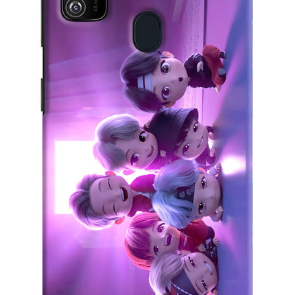 BTS Chibi Samsung M21 2020 Hard Case Back Cover by Casekaro