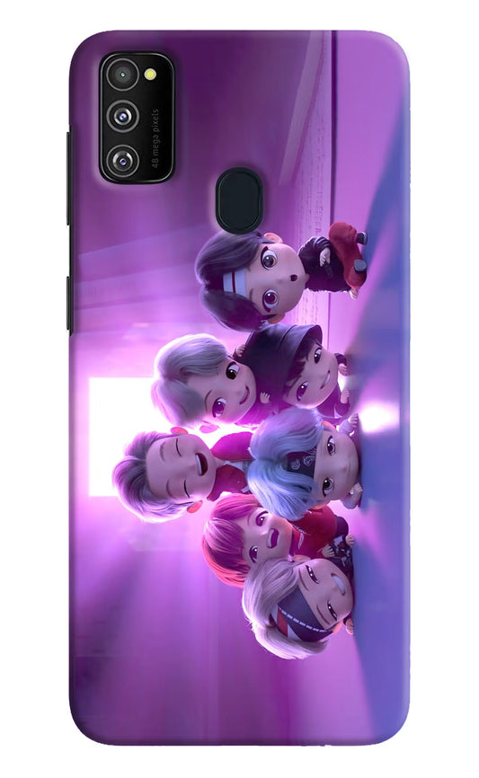 BTS Chibi Samsung M21 2020 Hard Case Back Cover by Casekaro