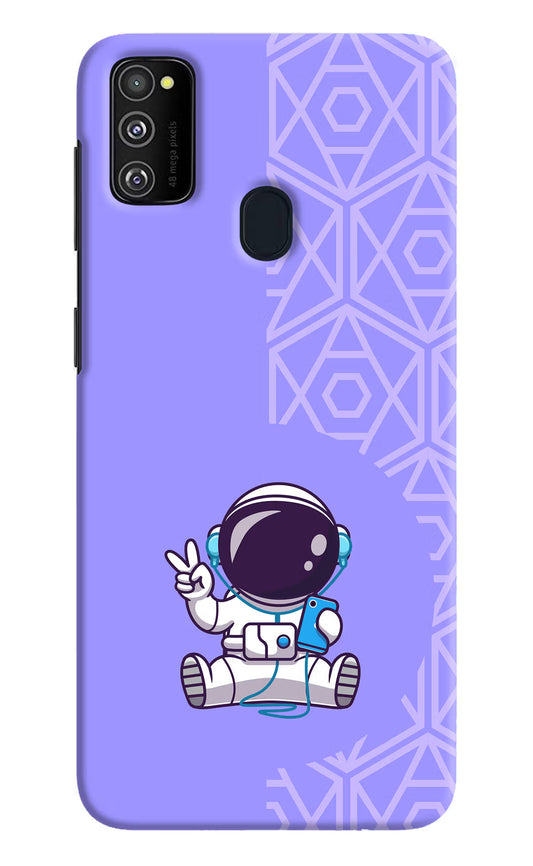 Cute Astronaut Chilling Samsung M21 2020 Hard Case Back Cover by Casekaro