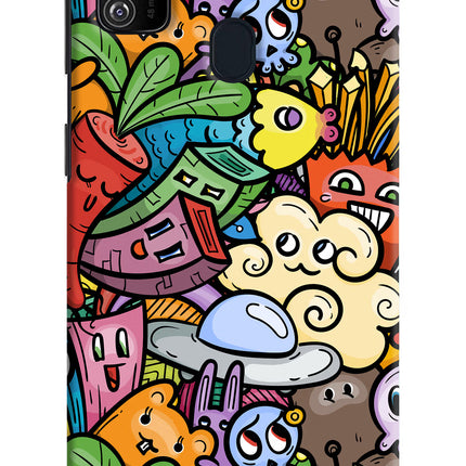 Veggie Doodle Samsung M21 2020 Hard Case Back Cover by Casekaro