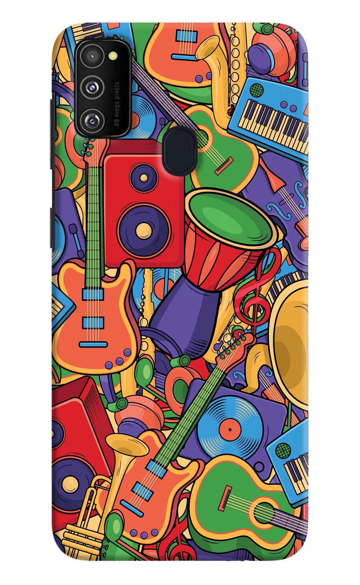 Music Instrument Doodle Samsung M21 2020 Hard Case Back Cover by Casekaro
