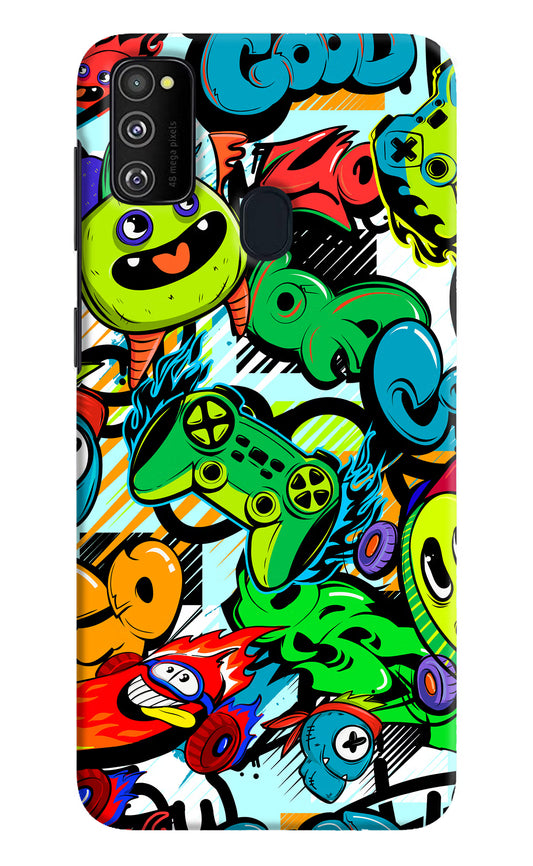 Game Doodle Samsung M21 2020 Hard Case Back Cover by Casekaro