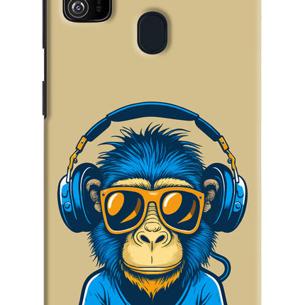 Monkey Headphone Samsung M21 2020 Hard Case Back Cover by Casekaro