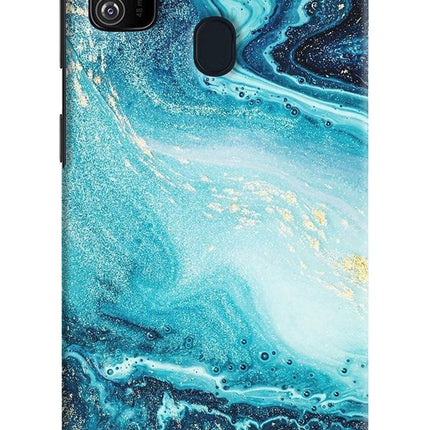 Blue Glitter Marble Samsung M21 2020 Hard Case Back Cover by Casekaro