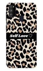 Leopard Print Self Love Samsung M21 2020 Hard Case Back Cover by Casekaro