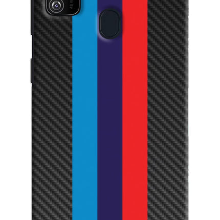 BMW Stripes Pattern Samsung M21 2020 Hard Case Back Cover by Casekaro