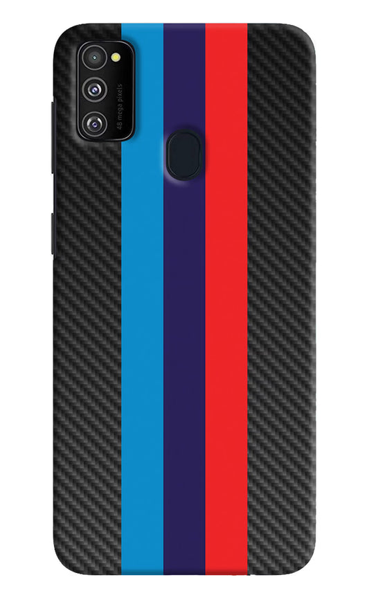 BMW Stripes Pattern Samsung M21 2020 Hard Case Back Cover by Casekaro