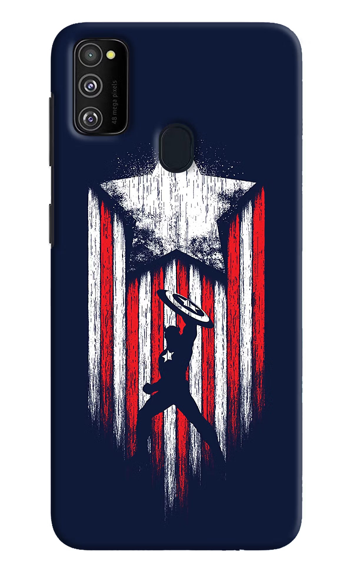 Captain America Marvel Art Samsung M21 2020 Hard Case Back Cover by Casekaro