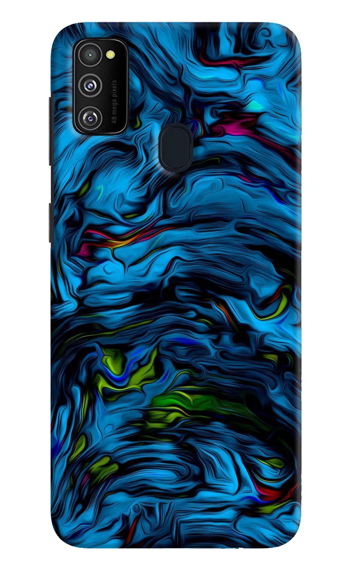 Dark Blue Abstract Samsung M21 2020 Hard Case Back Cover by Casekaro