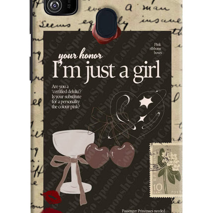 I am just a girl Samsung M21 2020 Hard Case Back Cover by Casekaro