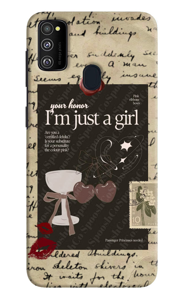 I am just a girl Samsung M21 2020 Hard Case Back Cover by Casekaro