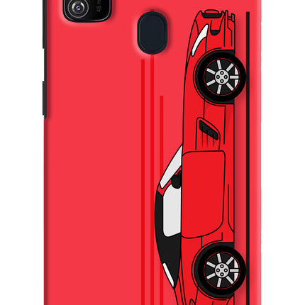 Red Velocity Samsung M21 2020 Hard Case Back Cover by Casekaro