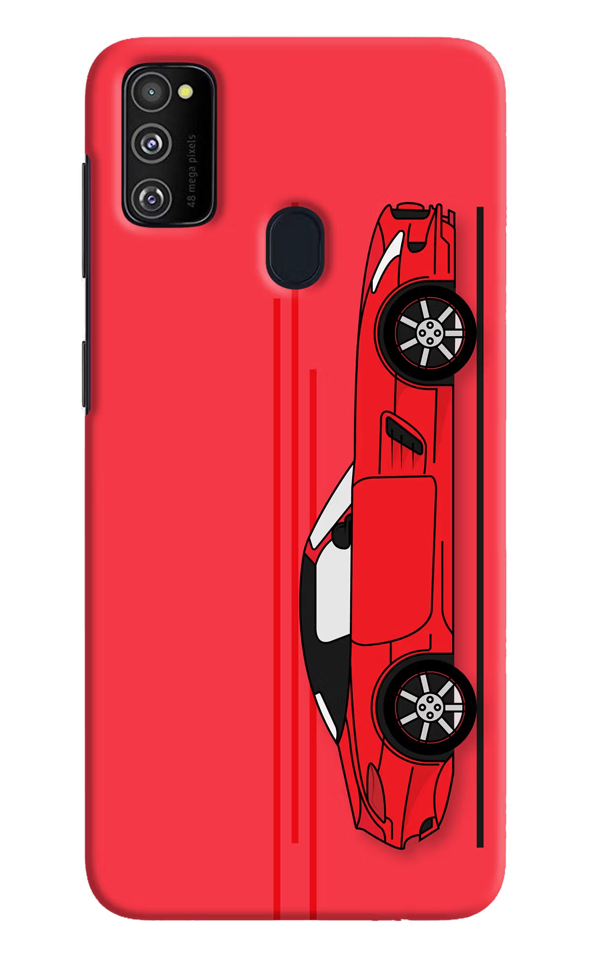 Red Velocity Samsung M21 2020 Hard Case Back Cover by Casekaro