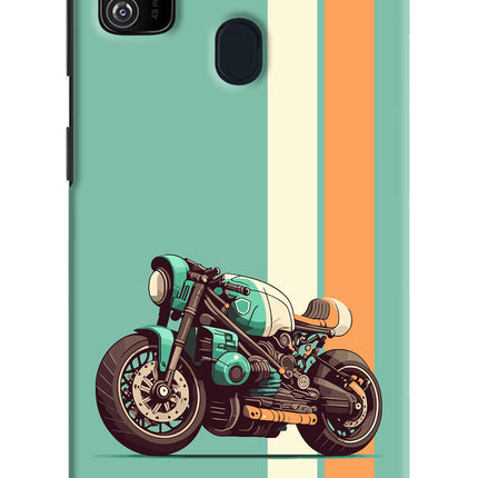 Striped Moto Drift Samsung M21 2020 Hard Case Back Cover by Casekaro