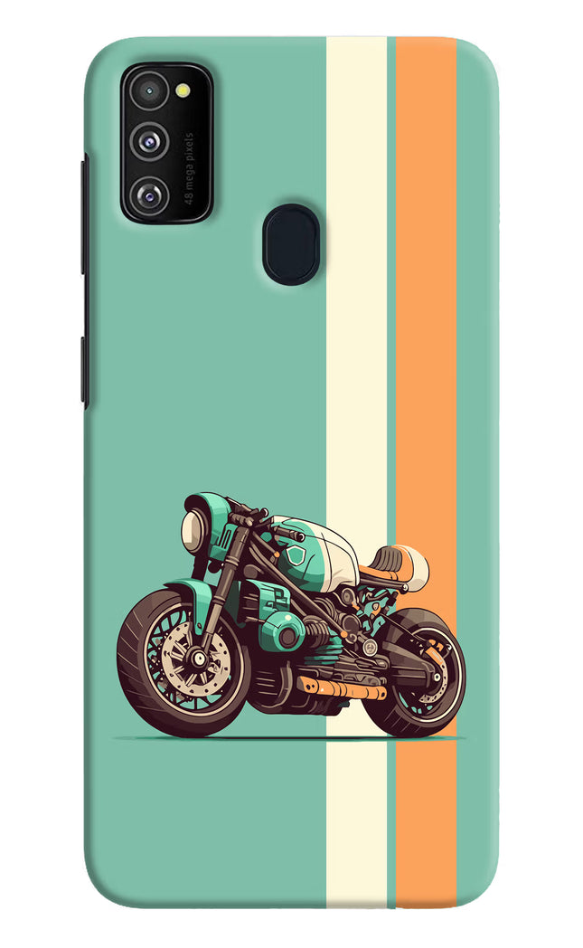 Striped Moto Drift Samsung M21 2020 Hard Case Back Cover by Casekaro