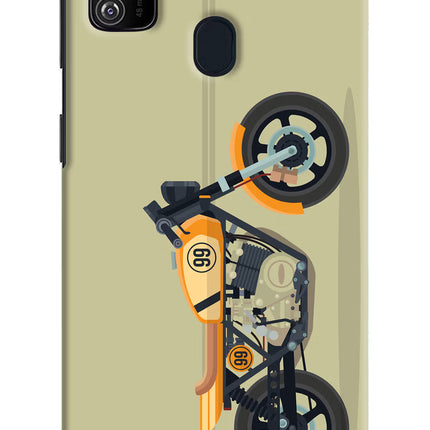 Vertical Speedster Samsung M21 2020 Hard Case Back Cover by Casekaro