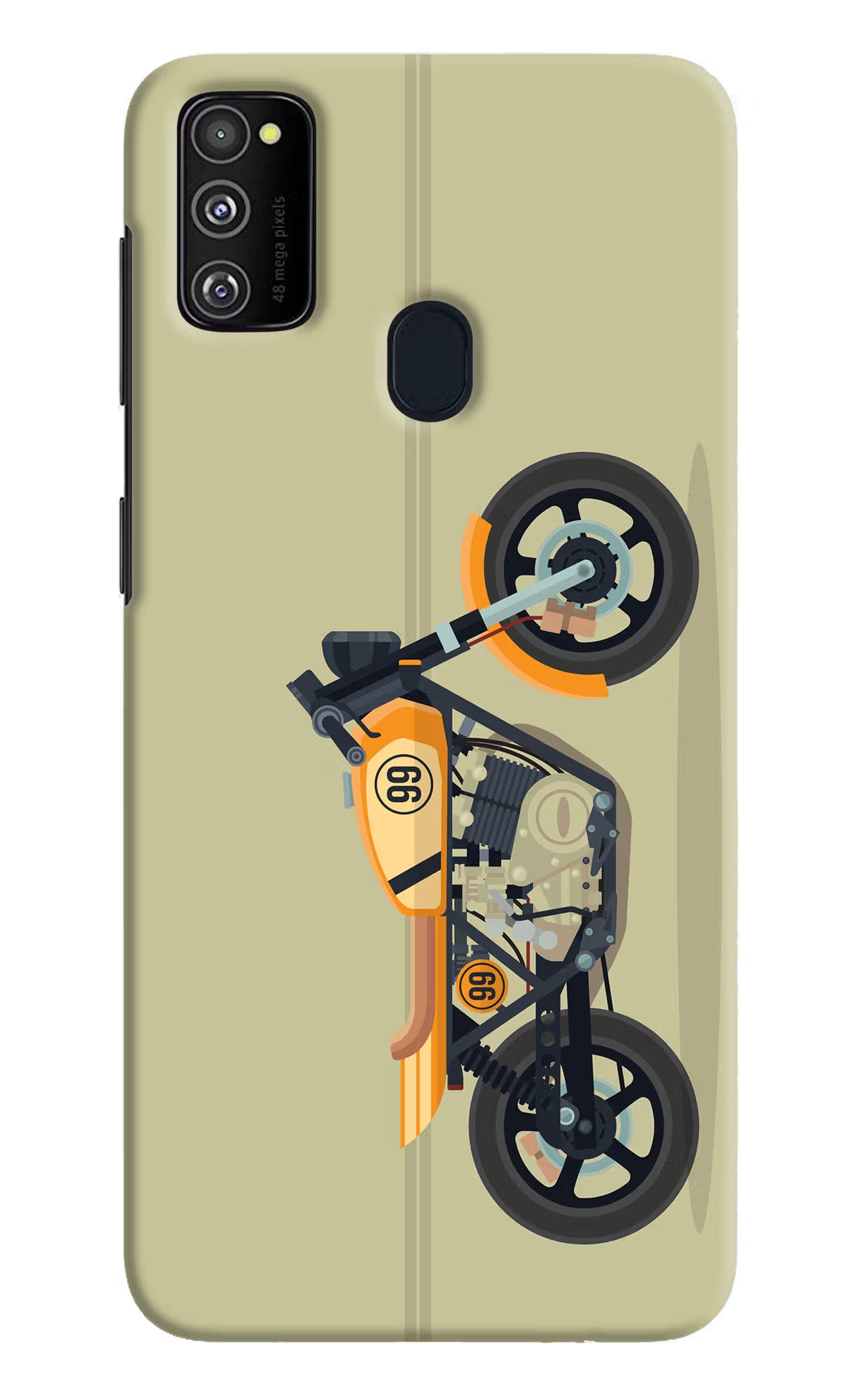 Vertical Speedster Samsung M21 2020 Hard Case Back Cover by Casekaro