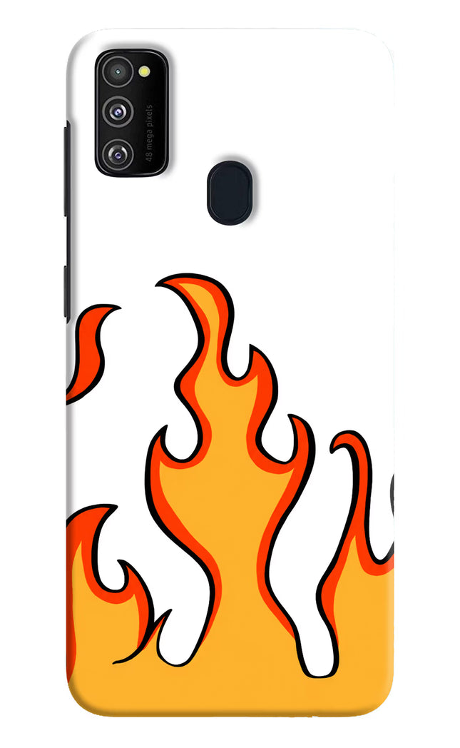 Fired Up – White Samsung M21 2020 Hard Case Back Cover by Casekaro