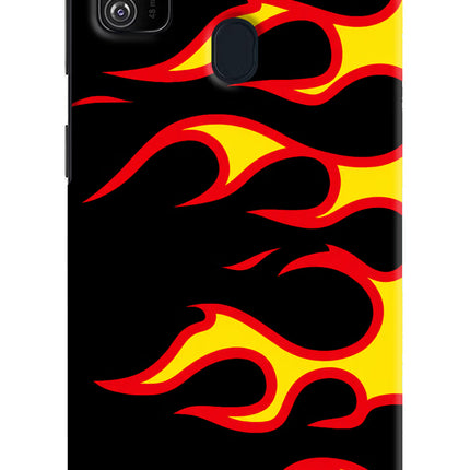 Side Sweep Flames Samsung M21 2020 Hard Case Back Cover by Casekaro