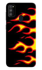 Side Sweep Flames Samsung M21 2020 Hard Case Back Cover by Casekaro