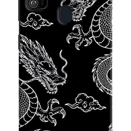 Twin Dragons Samsung M21 2020 Hard Case Back Cover by Casekaro